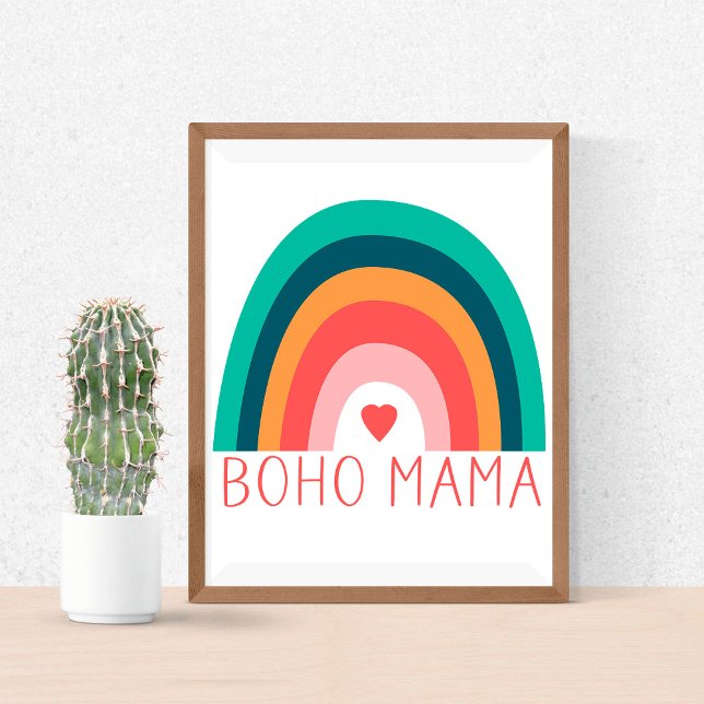 Boho Mama Regnbåge Moderna Färger  Poster (Skapare uppladdad)