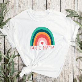 Boho Mama Regnbåge Moderna Ljusnande Färger Trendi T Shirt