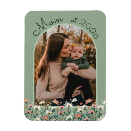 Boho-mamma etablerad Sagegrön anpassad foto Magnet