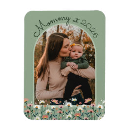 Boho Mamma Etablerad Sagegrön Foto Magnet