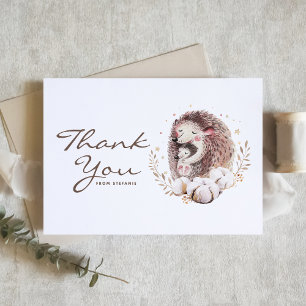 Boho Mamma och Baby Hedgehog Forest Baby Shower Tack Kort