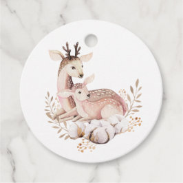 Boho Mamma och Baby Hjort Baby Shower Tack Gåvor Etiketter