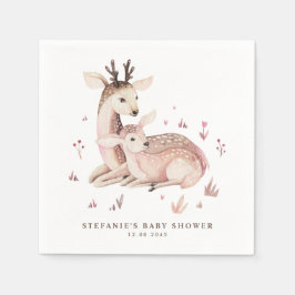 Boho Mamma och Baby Hjort Woodland Baby Shower Pappersservett
