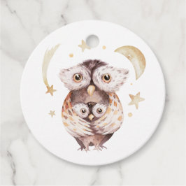 Boho Mamma och Baby Uggla Woodland Baby Shower Gåvor Etiketter