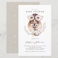 Boho Mamma och Baby Ugglan Baby Chilla Inbjudan