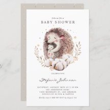 Boho-mamma och bebis- Igelkott Baby Shower-inbjuda