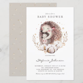 Boho-mamma och bebis- Igelkott Baby Shower-inbjuda