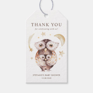 Boho Mamma och Ugglor Baby Shower Tack Presentetikett