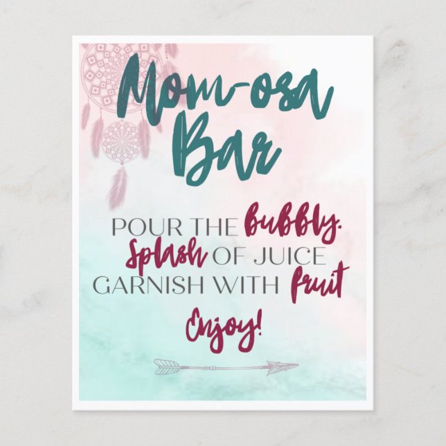 Boho Mamma-osa Pub Bord-kort (Framsida)