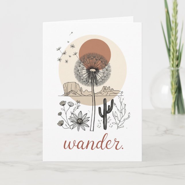 Boho Mamma Tröja Mama Vandra Öken Vildblomma Prese Kort (Framsida)