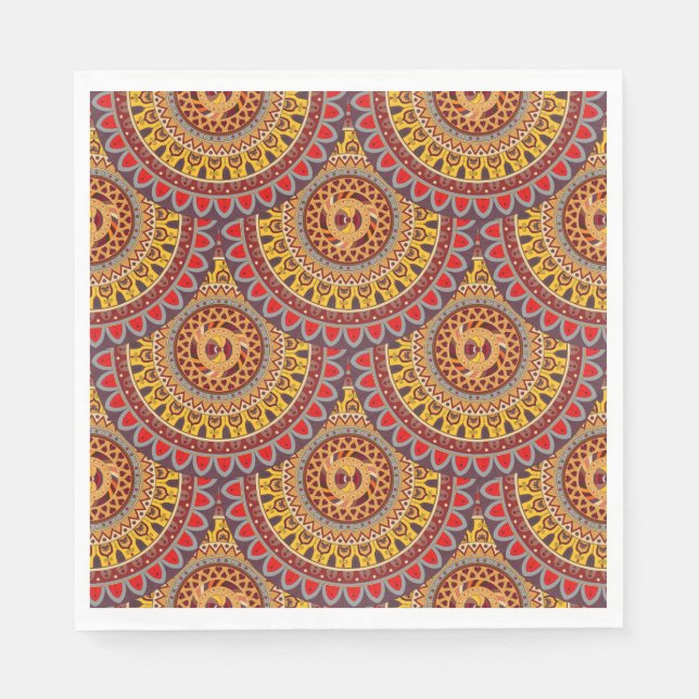 Boho mandala abstrakt mönster design pappersservett (Framsidan)