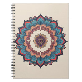Boho Mandala Blomma | Teal & Coral Spiralblock