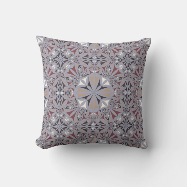 Boho Mandala Blommig Kastkudde Kudde (Framsida)