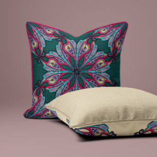 Boho Mandala Blommigt Dekorativ kudde