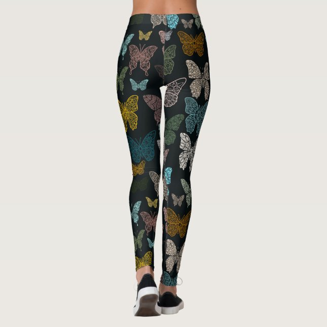 Boho Mandala Butterflies Leggings (Baksida)