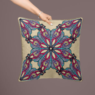 Boho Mandala Dekorativ kudde - Beige