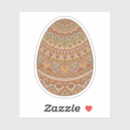 Boho Mandala Easter Egg Earth Tones Aesthetic  Klistermärken