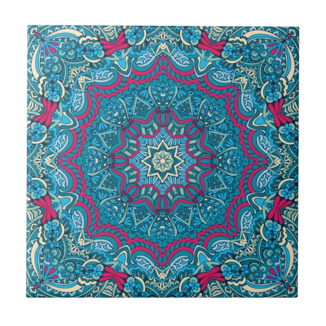 Boho Mandala Festive  Kakelplatta (Framsidan)