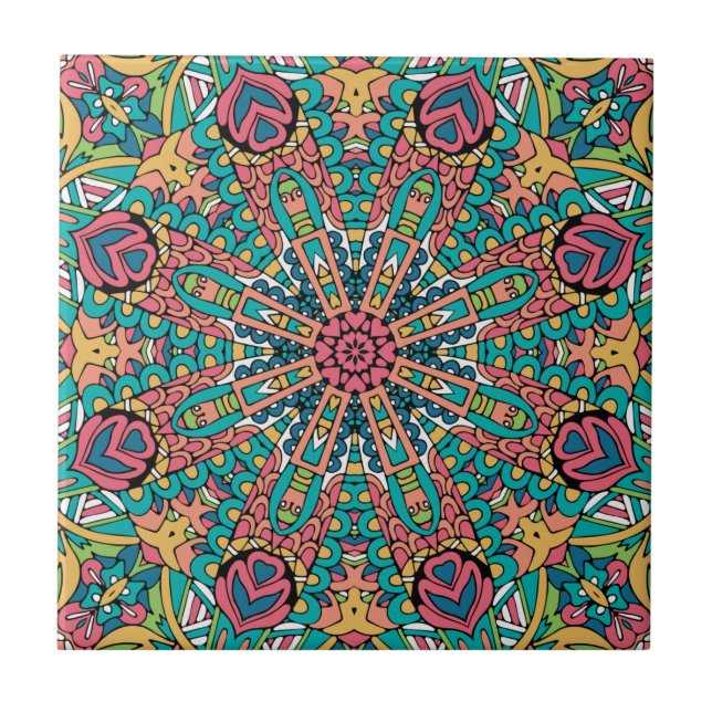 Boho Mandala Festive    Kakelplatta (Framsidan)