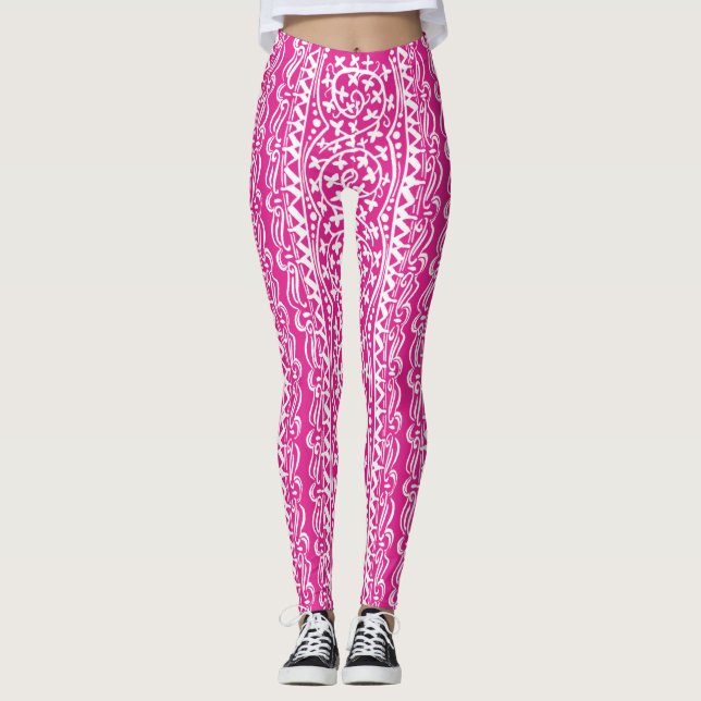 Boho Mandala Flower & Löv Summer Leggings (Framsida)