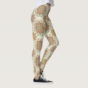 Boho Mandala Jordton Spiritualt Mönster Leggings