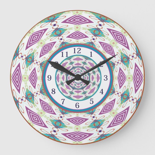 Boho Mandala Large Clock Stor Klocka (Framsida)