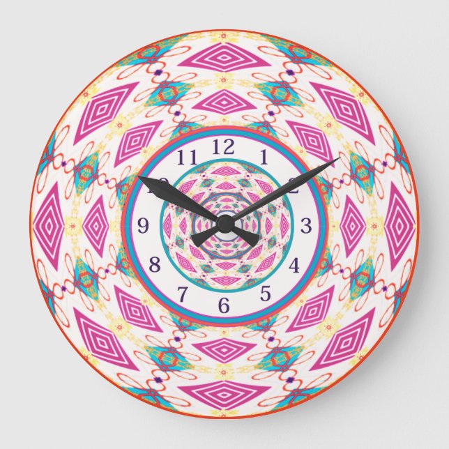 Boho Mandala Large Clock Stor Klocka (Framsida)
