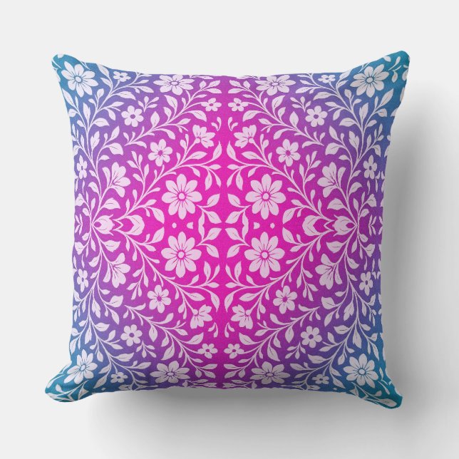 Boho Mandala Pink & Purple throw Pillow Kudde (Framsida)