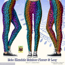 Boho Mandala Rainbow Flower & Löv