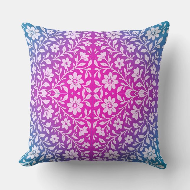 Boho Mandala Rosa & Lila Kastkudde Kudde (Framsida)