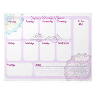 Boho Mandala Veckopad Andlig Planeringstavla Anteckningsblock