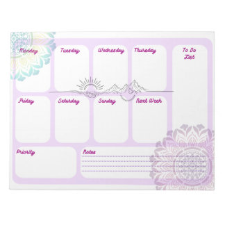 Boho Mandala Veckopad Andlig Planner för skrivbord Anteckningsblock