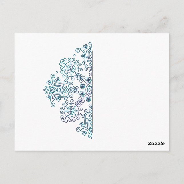 Boho Mandala Vykort (Baksida)