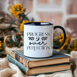 Boho Måne Black and White minimalistisk celestial Mugg