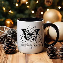 Boho Måne Black and White Positive Affirmation Mugg