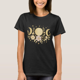 Boho Måne Blommigt Shirt - Andlig Astrology Tee