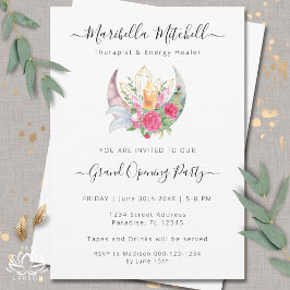 Boho Måne Crystals Feathers Business Event Inbjudningar