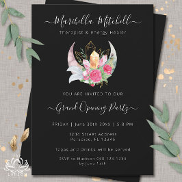 Boho Måne Crystals Feathers Business Event Inbjudningar