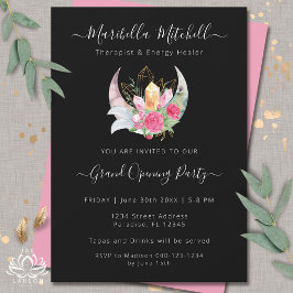 Boho Måne Crystals Feathers Business Event Inbjudningar