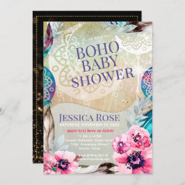 Boho Måne Mamma Baby Shower Inbjudningar