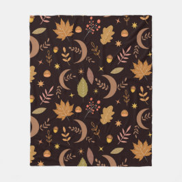 Boho Måne med Höst löv Mönster Fleecefilt