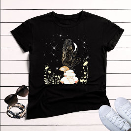 Boho Måne Mushroom Goddes Celestial Mystical T Shirt