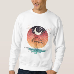 Boho Måne & Starry Rain art Lång Ärmad Tröja