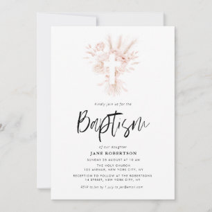 boho-manuset damstig ro blommigt kor-baptism inbjudningar