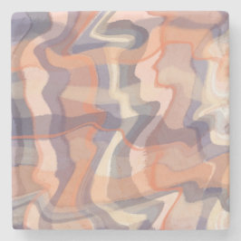 Boho marble swirl tartan orange lila elfenben stenunderlägg