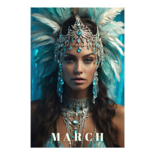 *~* Boho MARCH AQUAMARINE Headdress AP53 Fototryck