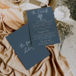 Boho Marina Blue Floral Bouquet Wedding Details Tilläggskort