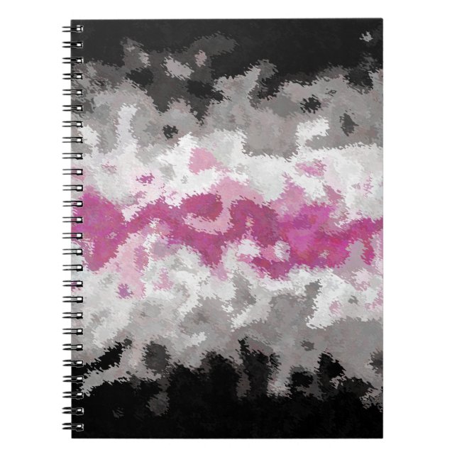 Boho marmorerad abstrakt Librafeminine stolthetsfl Anteckningsbok (Framsidan)