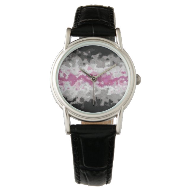 Boho marmorerad abstrakt Librafeminine stolthetsfl Armbandsur (Framsida)