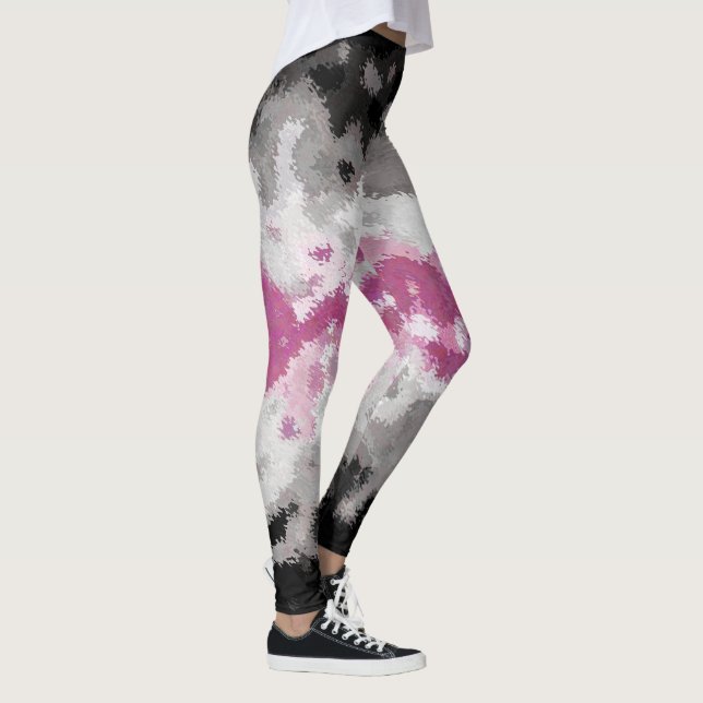 Boho marmorerad abstrakt Librafeminine stolthetsfl Leggings (Höger)